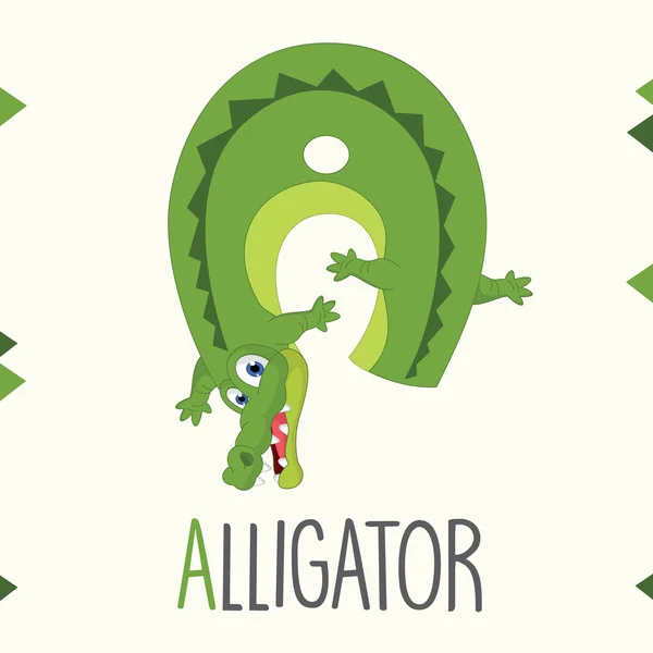 กษรต กษร และ Alligator — ภาพเวกเตอร์สต็อก