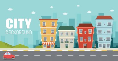 Şehir Manzaralı vektör çizim