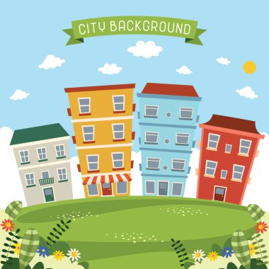 Şehir Manzaralı vektör çizim