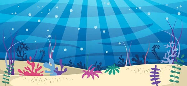 Vector Illustration Underwater World — Stock Vector