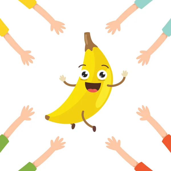 Vector Illustration Banana Character — Stock Vector