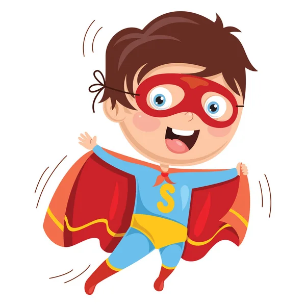 Vector Illustration Superhero Kid — стоковый вектор