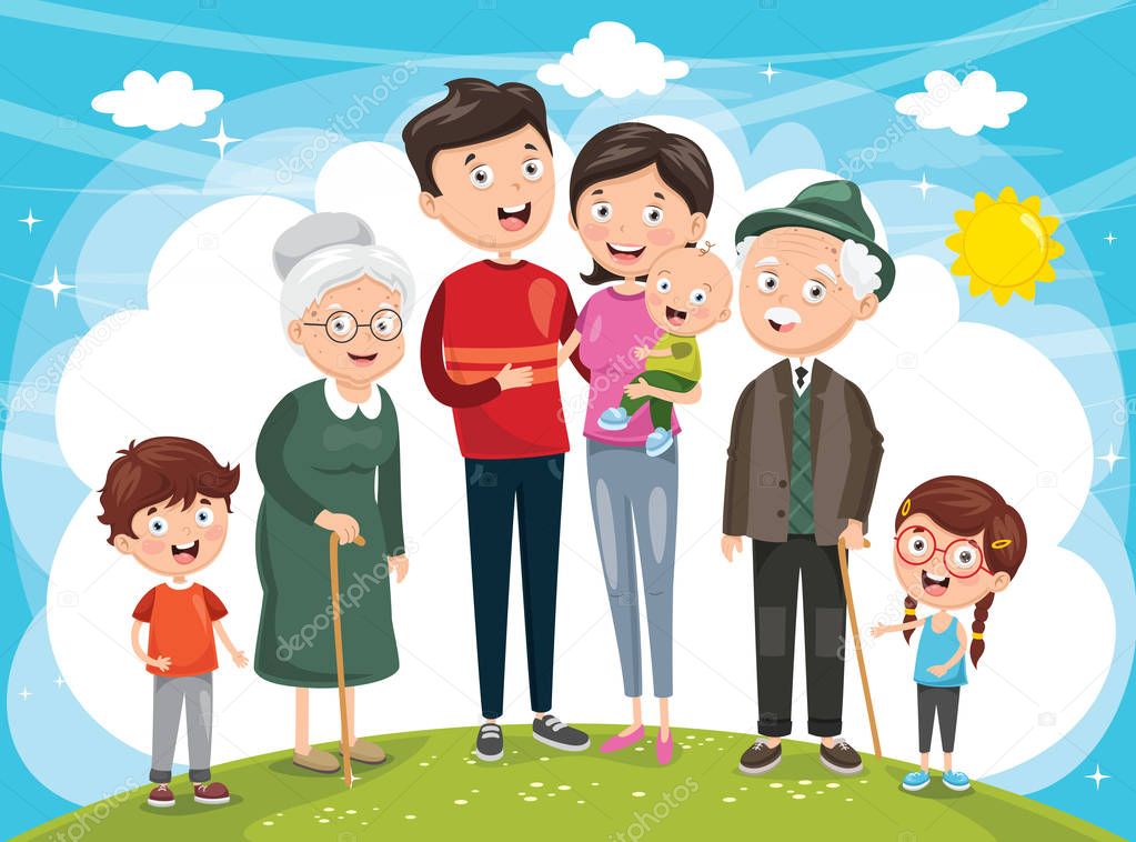 Vector Illustration Of Happy Family
