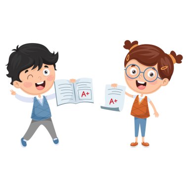 Öğrenci Diploma gösterilen vektör çizim