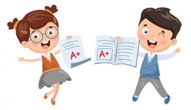 Öğrenci Diploma gösterilen vektör çizim