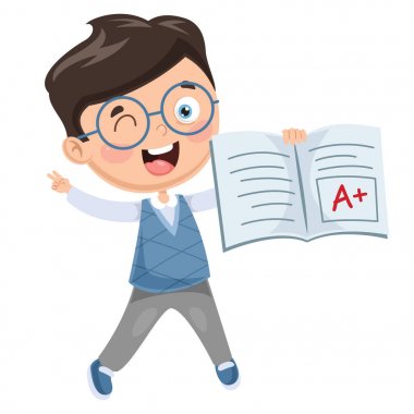 Öğrenci Diploma gösterilen vektör çizim