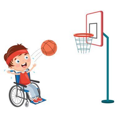 Engelli çocuk vektör çizim