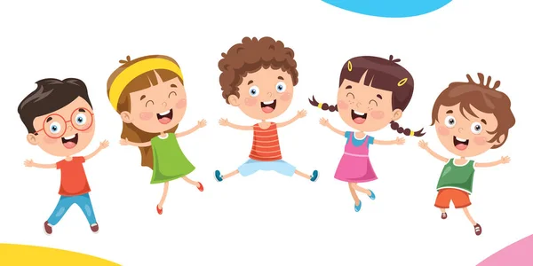 Kleine Kinderen Hebben Plezier Samen — Stockvector