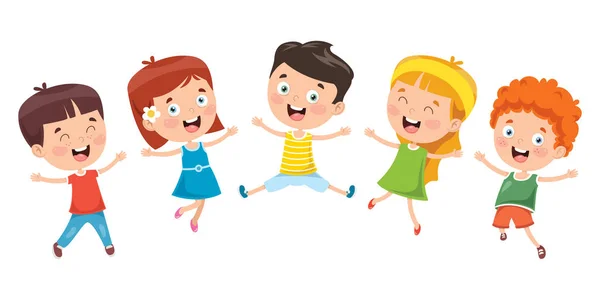 Kleine Kinder Haben Gemeinsam Spaß — Stockvektor