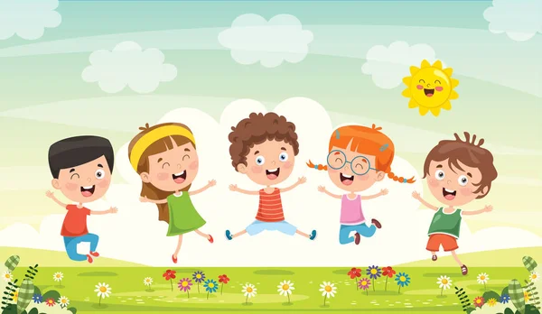 Little Children Having Fun Together — Stock Vector