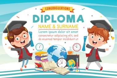 Okul öncesi İlköğretim Okulu Diploma sertifika çocuklar