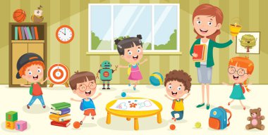 Öğretmenleriyle Küçük Öğrenciler