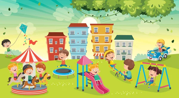 Barn Som Leker Parken — Stock vektor