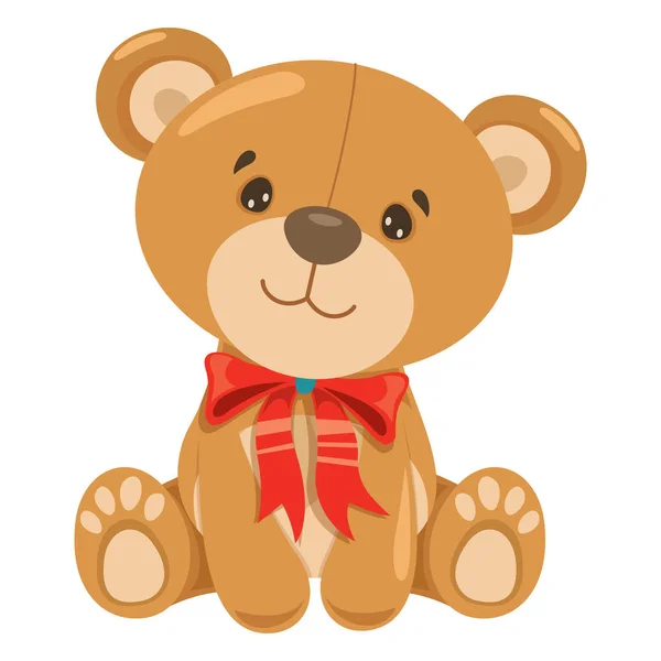 Little Funny Teddy Bear Desenhos Animados — Vetor de Stock