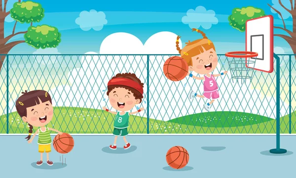 Baloncesto infantil imágenes de stock de arte vectorial