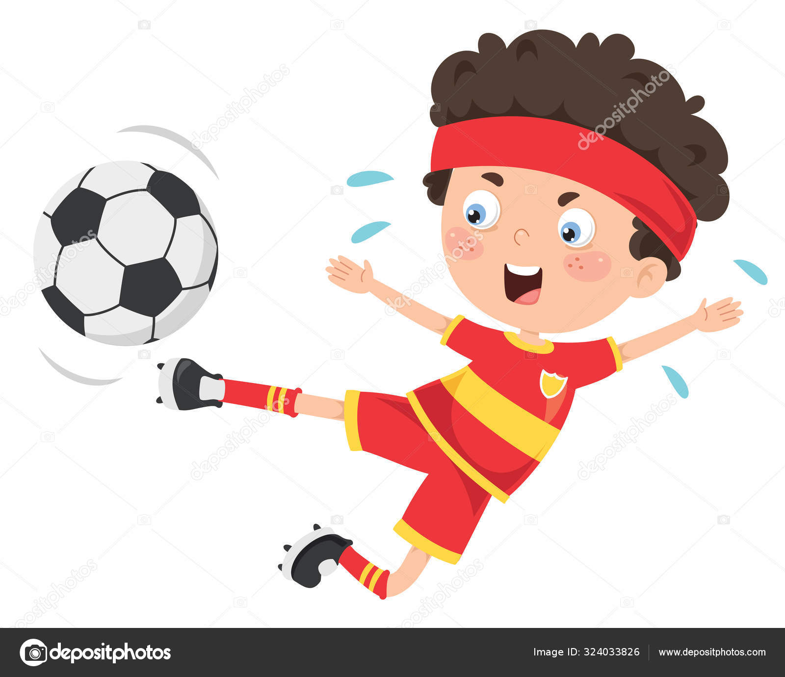 Niño Jugando Fútbol Aire Libre Vector de stock por ©yusufdemirci 324033826
