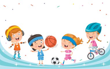 Küçük Mutlu Çocuklar Spor Yapıyor