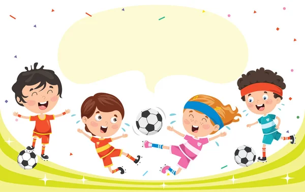 Pequeños Niños Felices Haciendo Deporte — Vector de stock