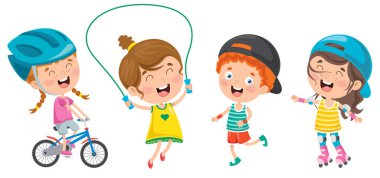 Mutlu Küçük Çocuklar Spor Yapıyor