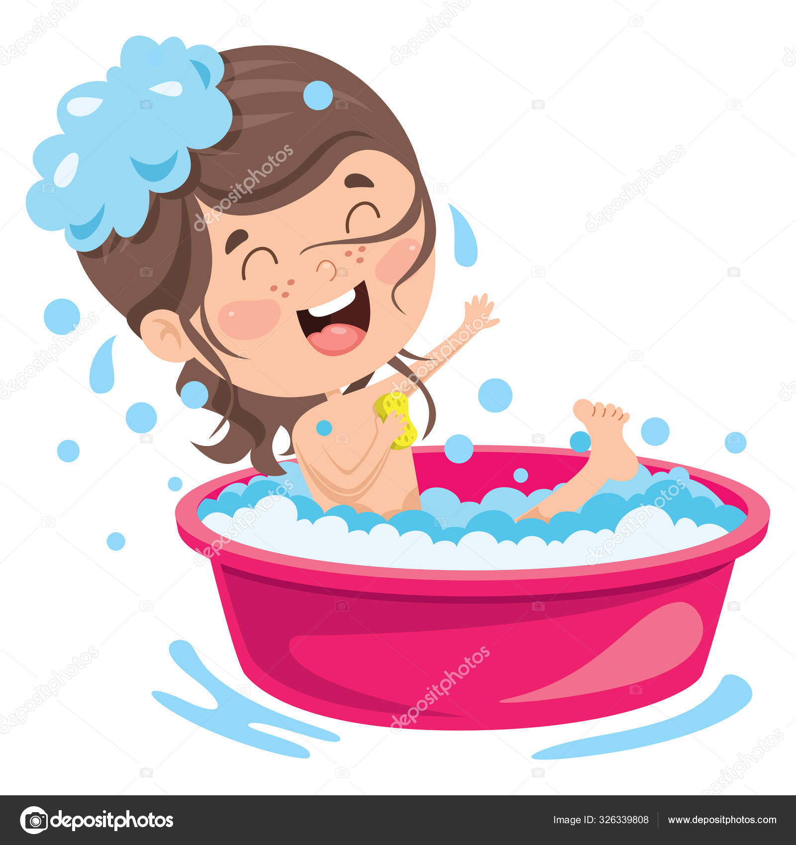 小孩洗澡 有趣的小孩洗澡图库矢量图©yusufdemirci 326339808