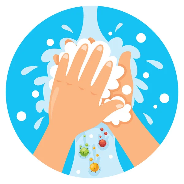 Washing Hands Daily Personal Care — Stock Vector