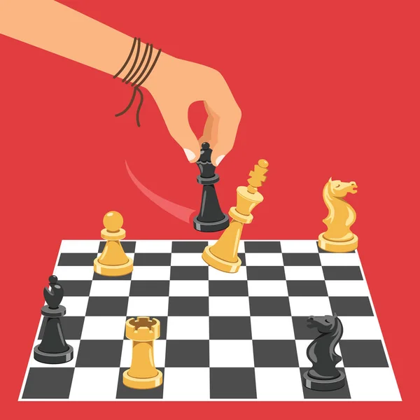 Homme Jouant Jeu Échecs — Image vectorielle