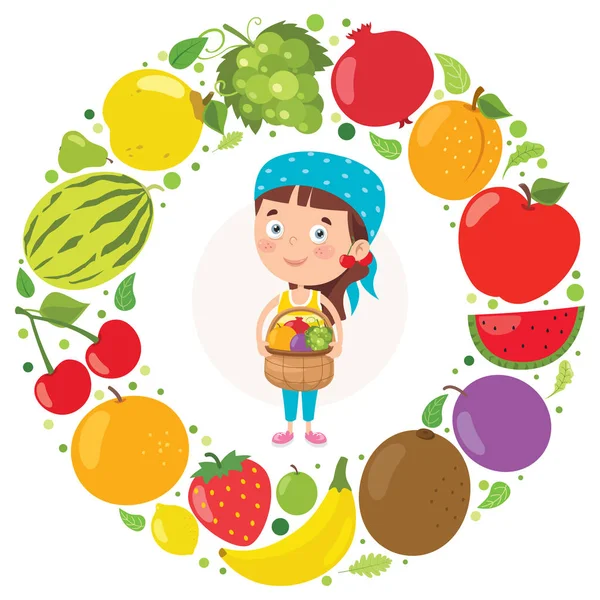 Frisches Obst Für Eine Gesunde Ernährung — Stockvektor