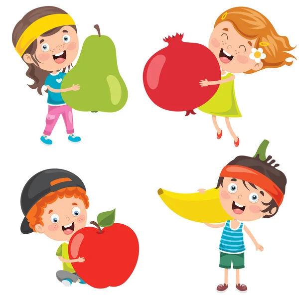 新鲜水果的健康饮食 — 图库矢量图片