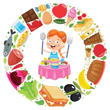Lezzetli Yemek Yiyen Küçük Çocuk
