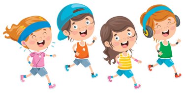 Dışarda koşan tecrit edilmiş küçük çocuklar