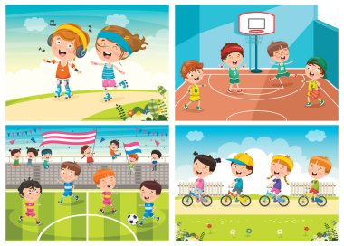 Çeşitli Spor Yapan Çocuklar Koleksiyonu