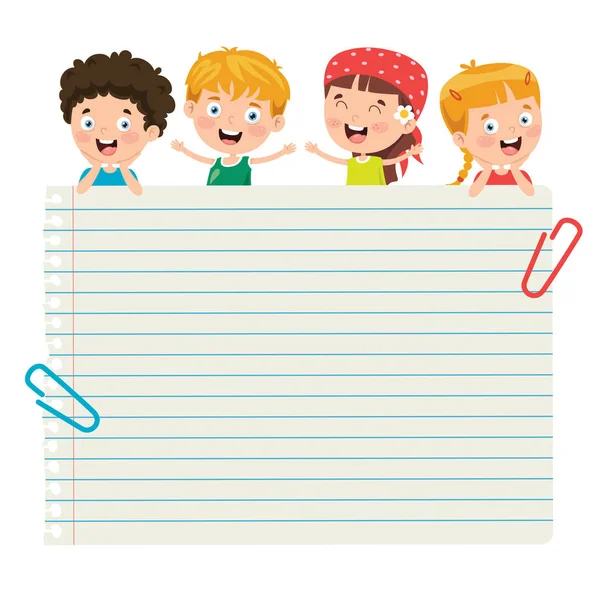 Prázdné Poznámkové Papíry Pro Vzdělávání Dětí — Stockový vektor