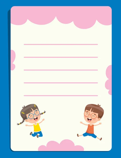 Notas Blanco Para Educación Los Niños — Vector de stock