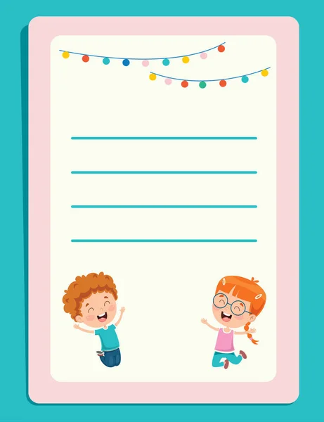 Notas Blanco Para Educación Los Niños — Vector de stock