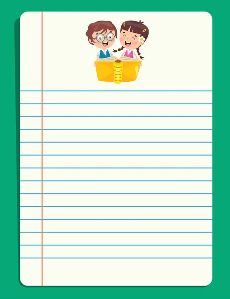 Blank Note Papers Children Education — Stock Vector