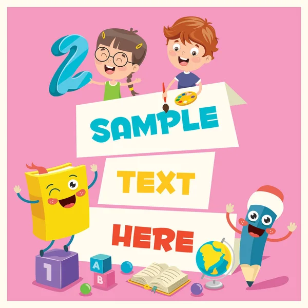 Cartoon Kids Frame Copy Space — Stock Vector