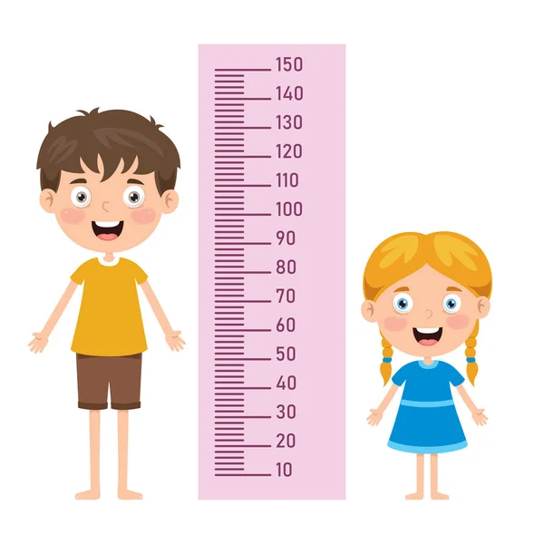 Medida Altura Para Crianças Pequenas —  Vetores de Stock