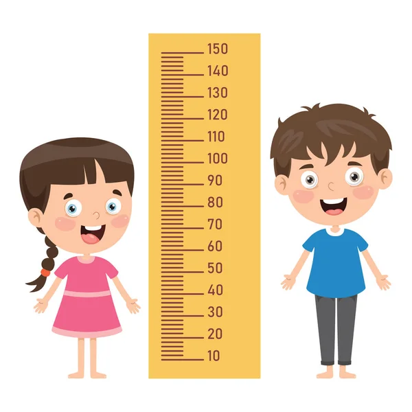 Height Measure Little Children — 스톡 벡터