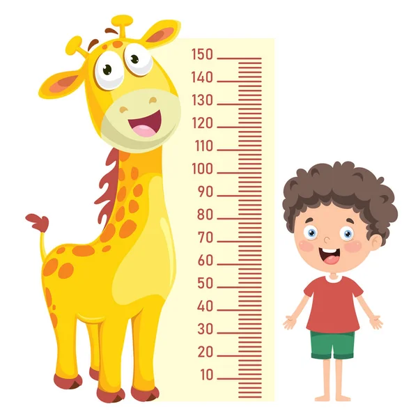 Height Measure Little Children — 스톡 벡터