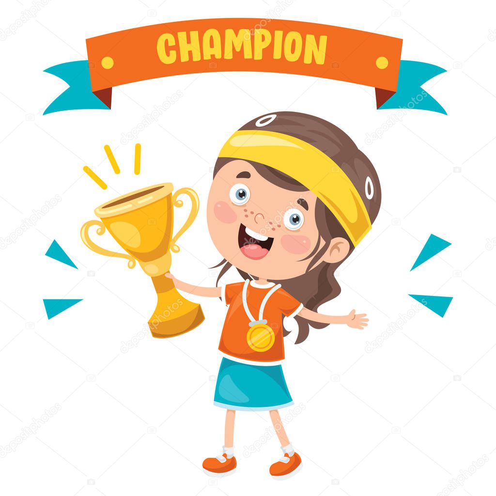 Little Kid Celebrating Championship Win