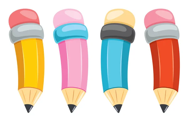 Lápices Coloridos Para Educación Los Niños — Vector de stock