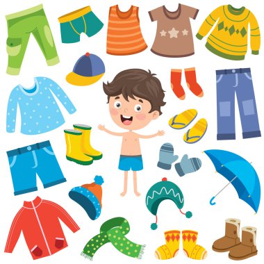 Colorful Clothes For Little Children clipart