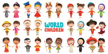 Multicultural Characters Of The World clipart