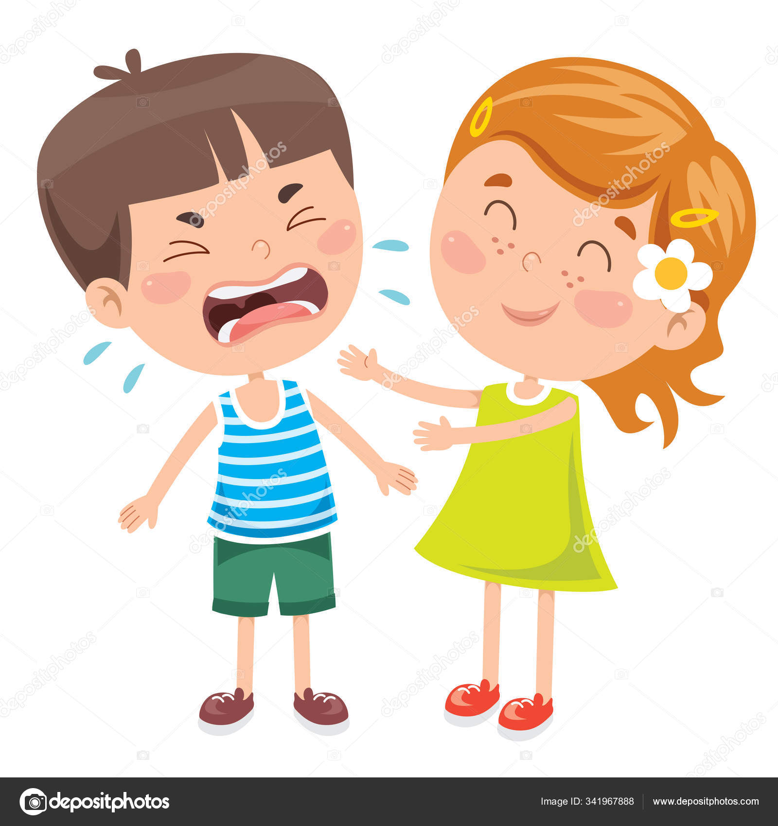 Niño Molesto Llorando Vector de stock #341967888 de ©helime_demirci, image size:1600x1700