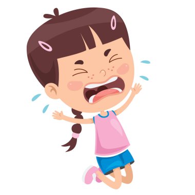 An Upset Little Child Crying clipart
