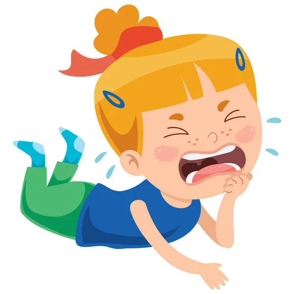 Upset Little Child Crying — 스톡 벡터