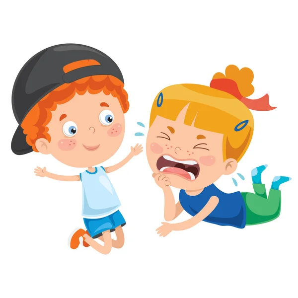 Upset Little Child Crying — Stock Vector
