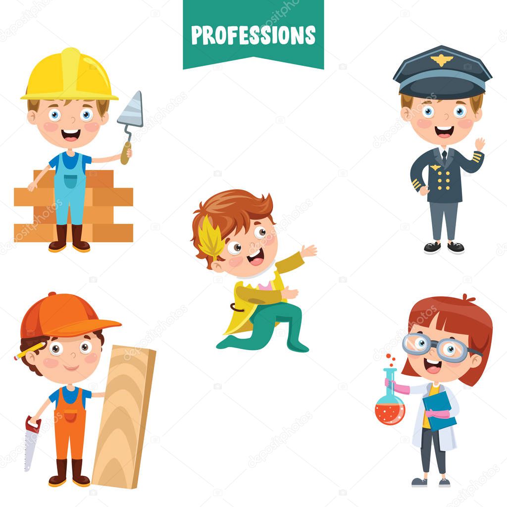 Cartoon Characters Of Different Professions