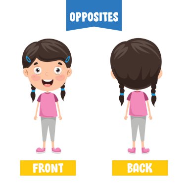 Opposite Adjectives With Cartoon Drawings clipart