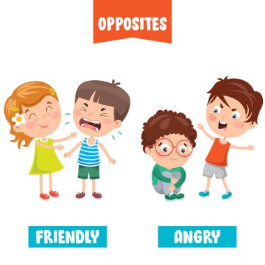 Çizgi film Çizimleri ile Karşıt Sıfatlar